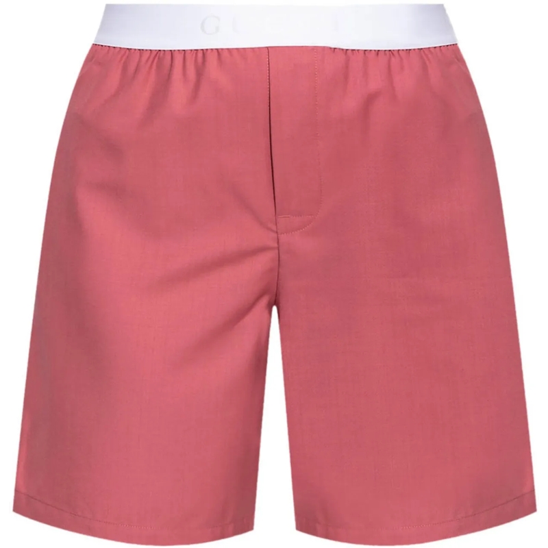 Gucci Shorts Logo Waistband Wool Shorts rose