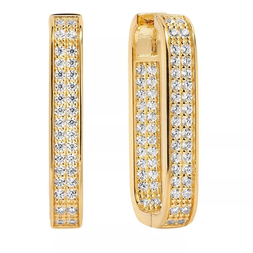 Sif Jakobs Jewellery Matera Grande Earrings White Zirconia 18K Gold Plated Orecchini a cerchio