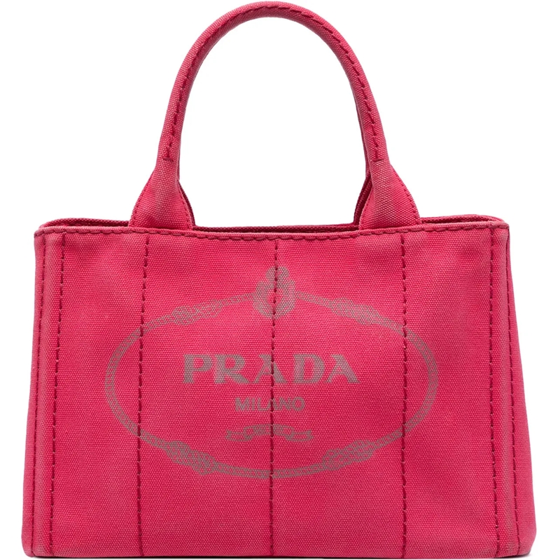 Prada Sac à bandoulière Small Canvas Canapa Logo Satchel rose
