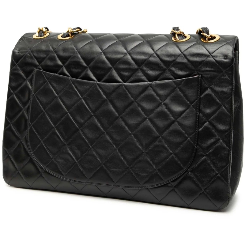 Chanel Schultertasche Maxi XL Classic Lambskin Single Flap schwarz