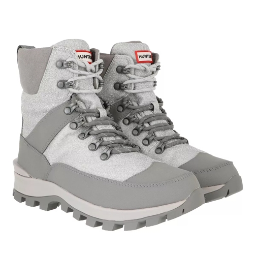 Hunter womens glitter commando boot silver / tundra grey Bottes d'hiver