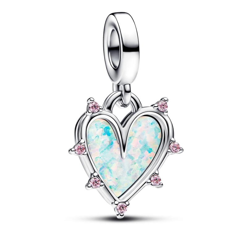Pandora Anhänger Friendship Opalescent Double Dangle Charm Pink