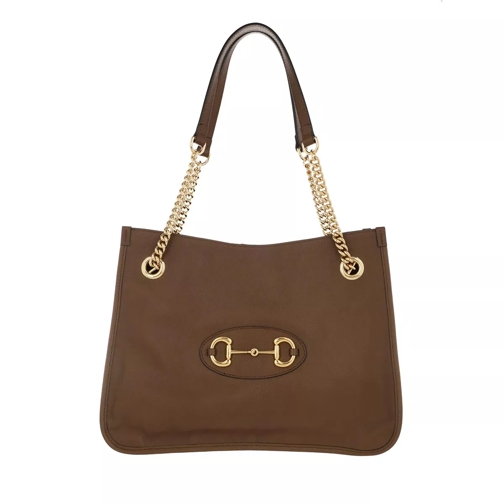 Gucci Medium Horsebit Shopping Bag Leather Brown Sugar Draagtas