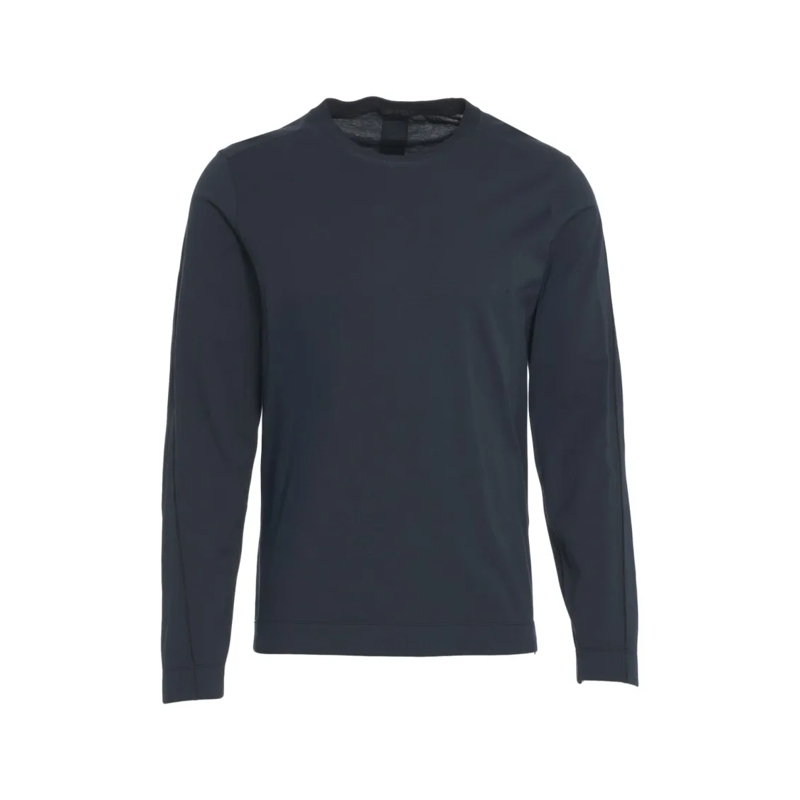 Transit Langärmeliges Oberteil Cotton T-Shirt With Classic Round Neckline Blue