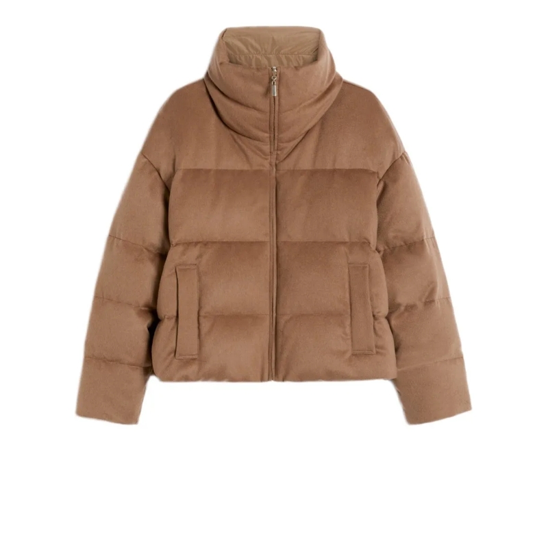 Max Mara  Cropped Puffer Coat Brown