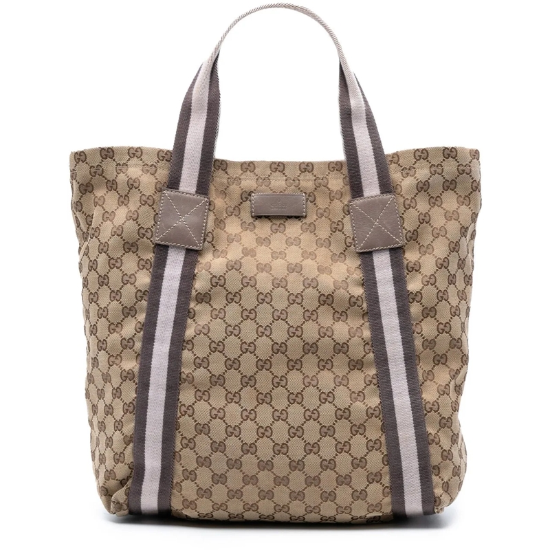 Gucci Shopper GG Canvas Web Tote braun