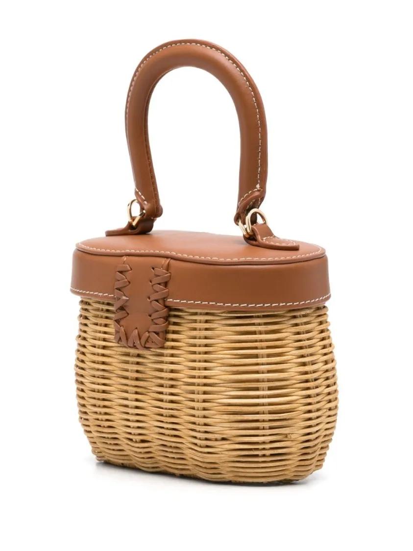 self-portrait Hobo bags Woven Design Bag With Bow Detail And Chain-Link St in bruin