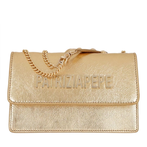 Patrizia Pepe Mini Shoulder Bag Piping Metallic Logo Gold Star Borsetta a tracolla