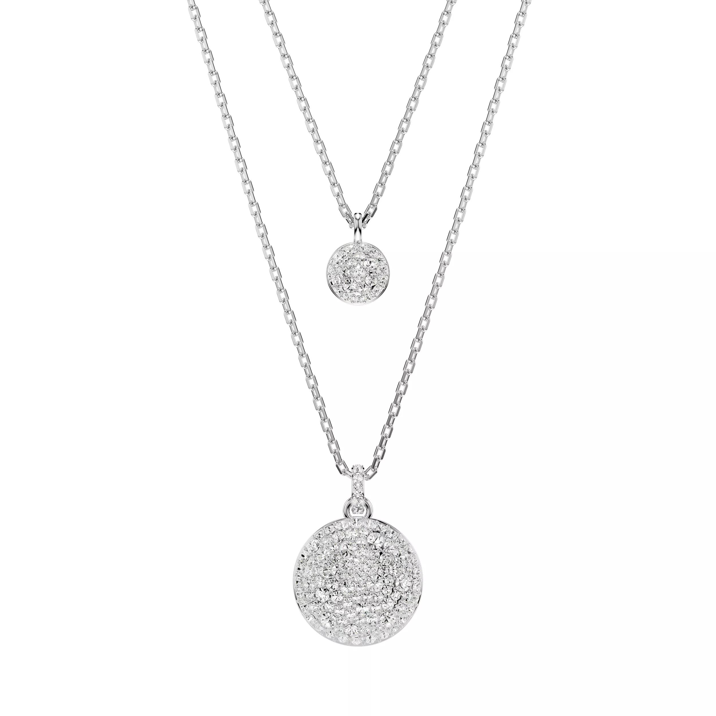 Swarovski Halskette - Meteora layered pendant, Rhodium plated - Gr. unisize - in Weiß - für Damen