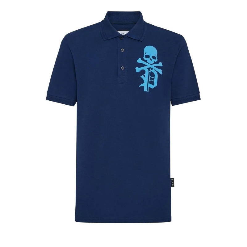 Philipp Plein Poloshirt Poloshirt Skull&Bones dunkel-blau