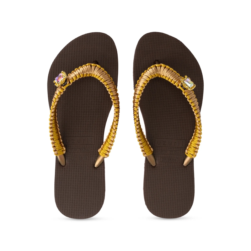 UZURII Flip Flops flip flop Taupe Macrame Switch mocca(Image 5)