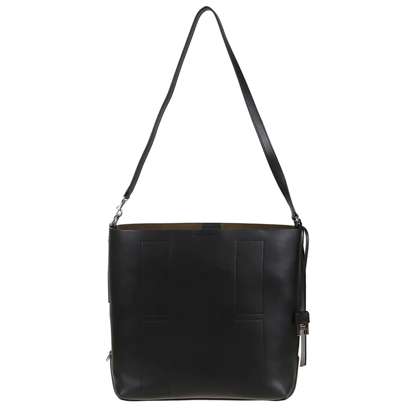 Hogan Schultertasche Minimalist Black Leather Shoulder Bag Black