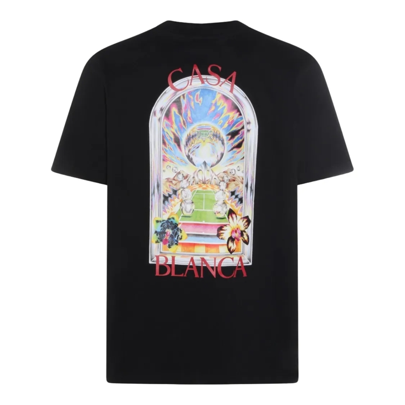 Casablanca T-shirt Black T-Shirt With Crew Neckline Black(Image 4)