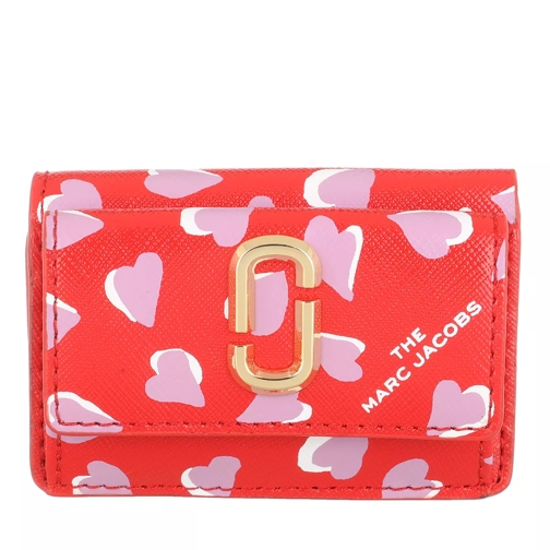 Marc Jacobs The Snapshot Compact Trifold Wallt Printed Hearts Red Tri-Fold Portemonnaie