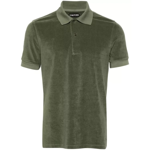 Tom Ford Green Toweling-Finish Polo Shirt Green 