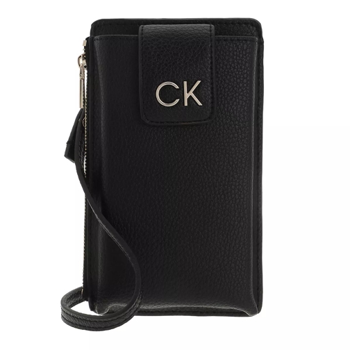 Calvin Klein Re-Lock Phone Crossbody  Flap Black Phone Bag