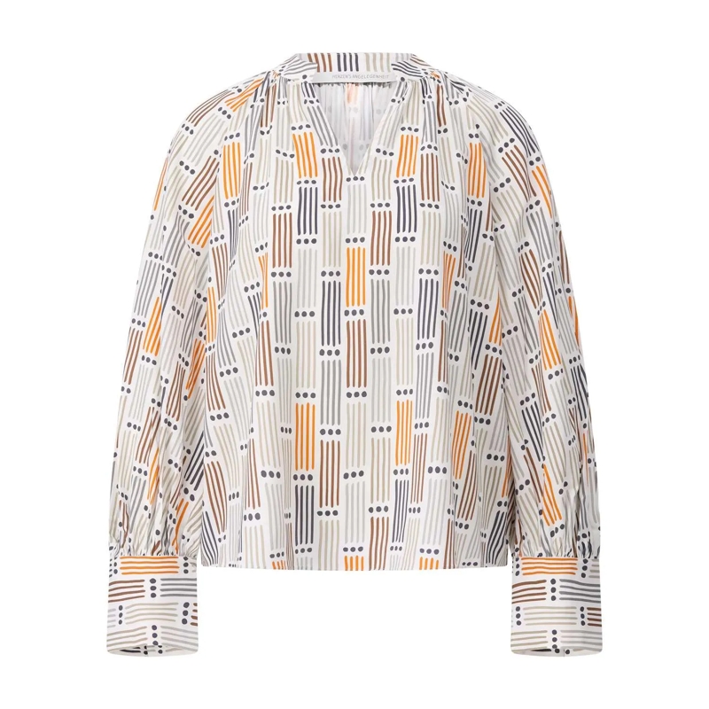 Herzensangelegenheit Blouse Seidenbluse mit Print Weiß
