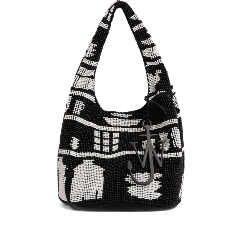 J.W.Anderson Sac à bandoulière Textured Hobo Bag With Striking Black Black