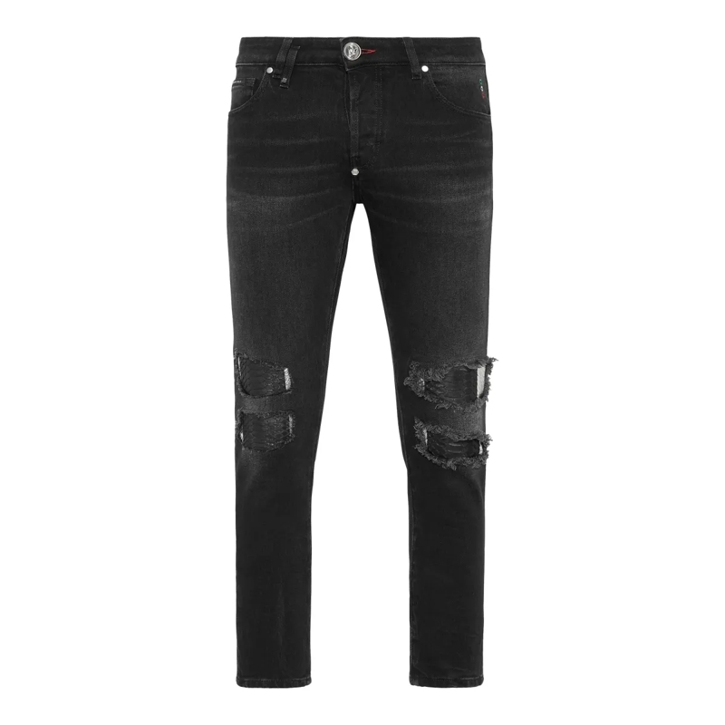 Philipp Plein Skinny-Leg-Jeans Jeans Skinny Fit Python grau