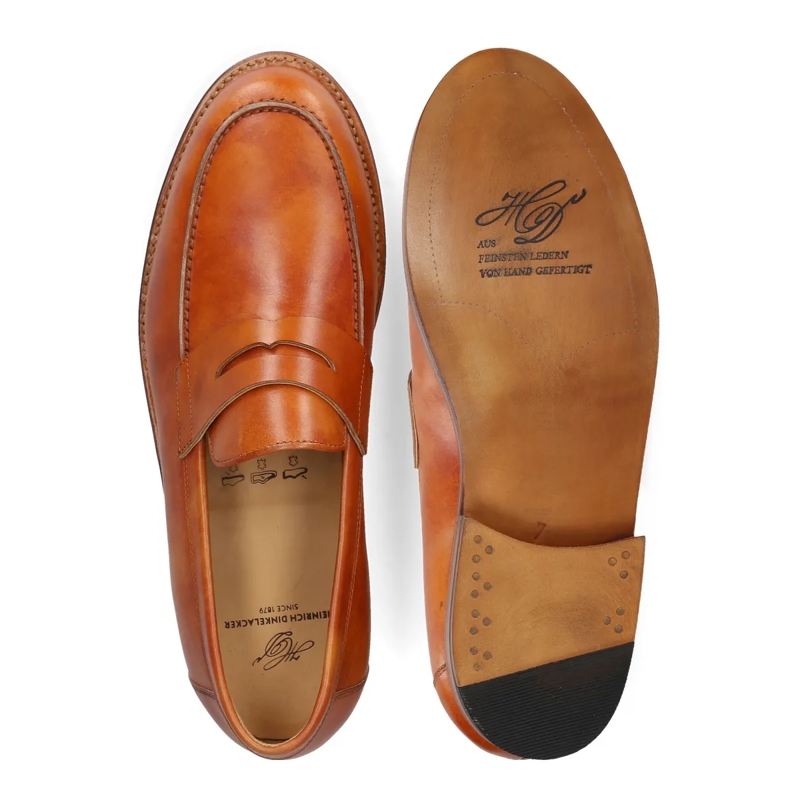 Heinrich Dinkelacker Loafer Slipper Wien Plain TC cognac(Image 4)