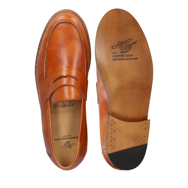 Heinrich Dinkelacker Loafer Slipper Wien Plain TC cognac(Image 4)