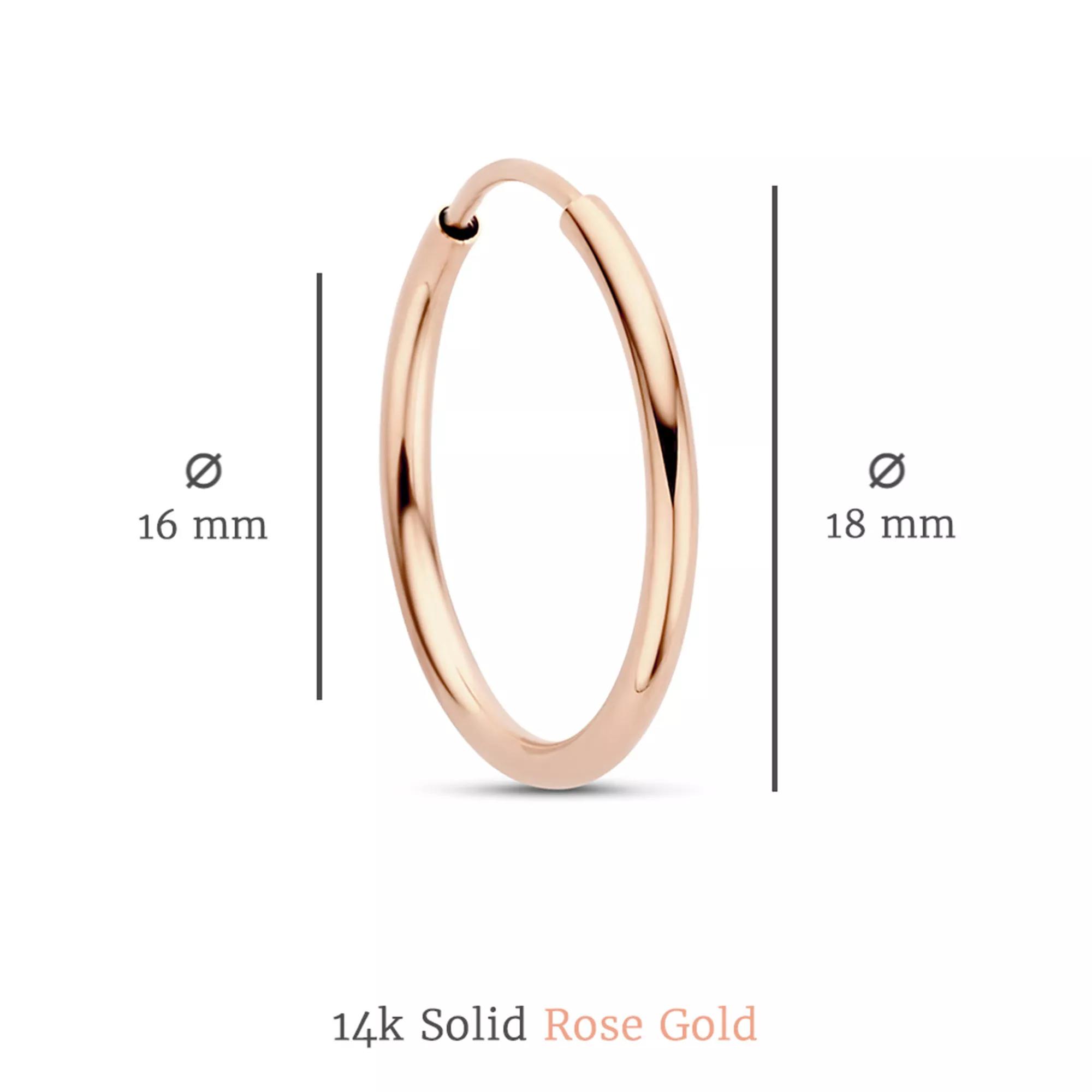 Solid rose sales gold hoops