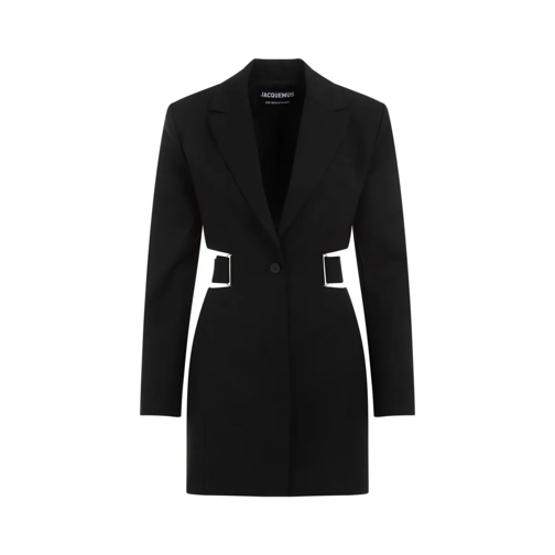 Jacquemus Mini-Kleider La Robe Bari Black Wool Mini Dress Black