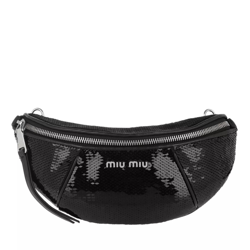 Miu Miu Sequin Belt Bag Nero Crossbody Bag