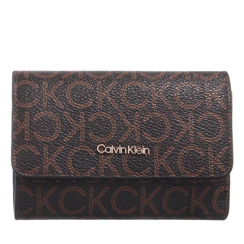 Calvin Klein Ck Must Trifold Small Mono Brown Mono Vikbar plånbok