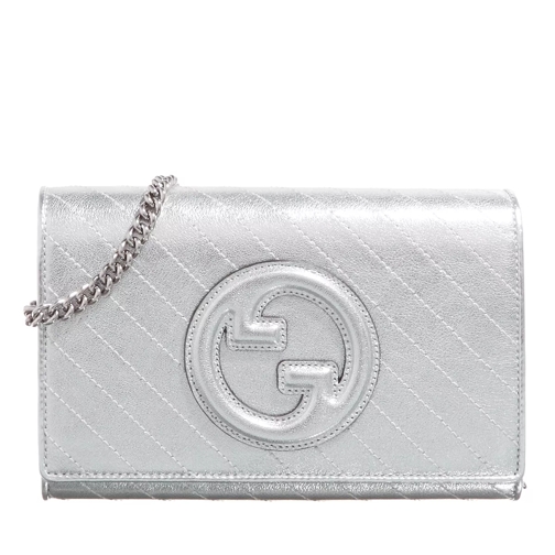 Gucci Nappa Lame Wallet silber Wallet On A Chain