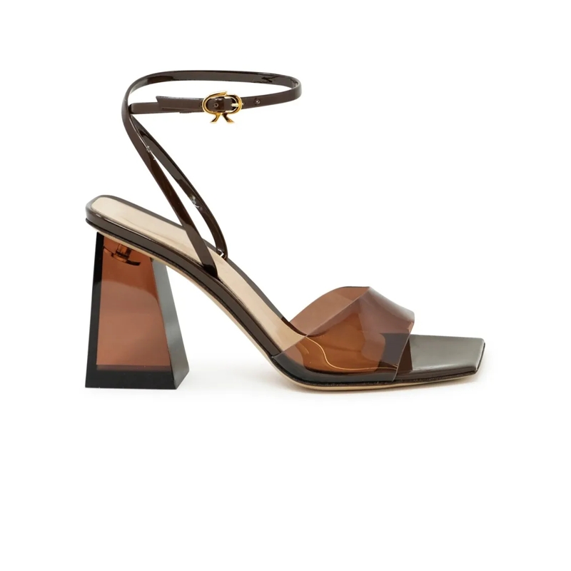 Gianvito Rossi Sandalen Brown Glass Patent Leather Sandals Brown
