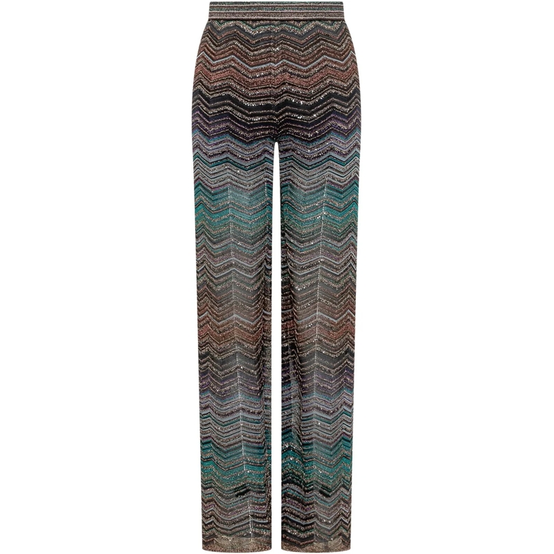 Missoni Hose Pantaloni Lunghi in Maglia Metallizzata mehrfarbig