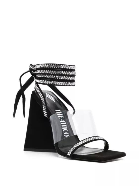 Thumbnail - The Attico Sandalen - Isa 115Mm Embellished Leather Sandals - Gr. 39 (EU) - in Schwarz - für Damen