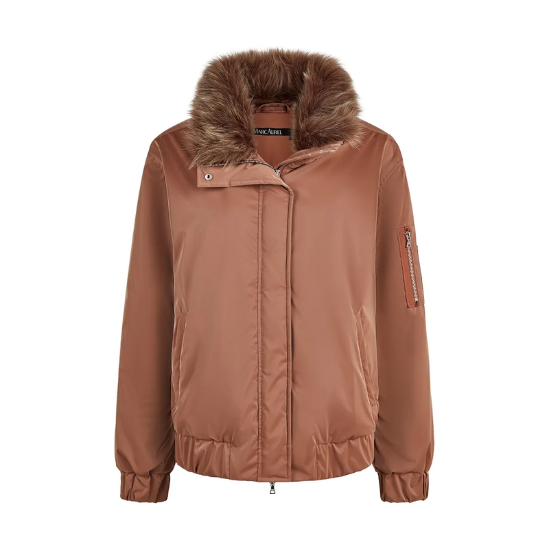Marc Aurel Bomberjacke Bomberjacke- Leistentaschen- angesetzes Bündche beige