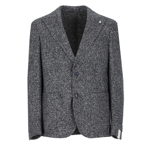 Lubiam Blazer Blue Wool And Silk Jacket Grey