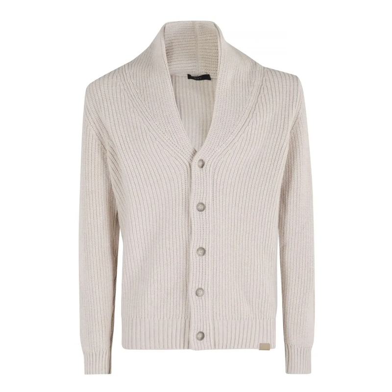 Fay Trui Shawl-Collar Cardigan F.7 White