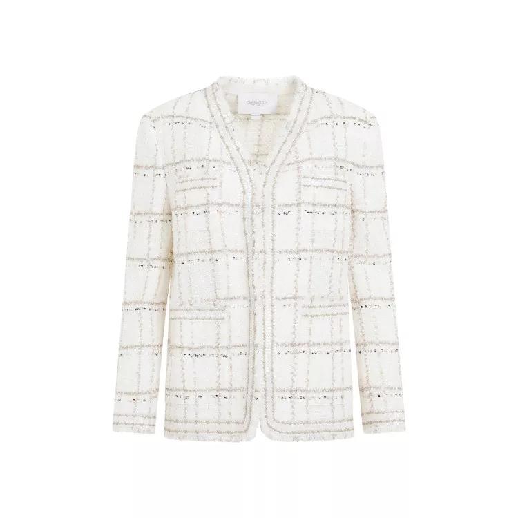 Giambattista Valli - Bouclé Ivory Gold Polyamide Jacket - Größe 42 -