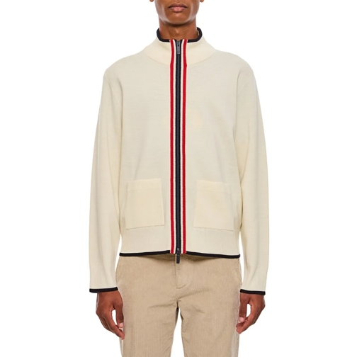 Thom Browne Cardigan White Full Zip Virgin Wool Cardigan White