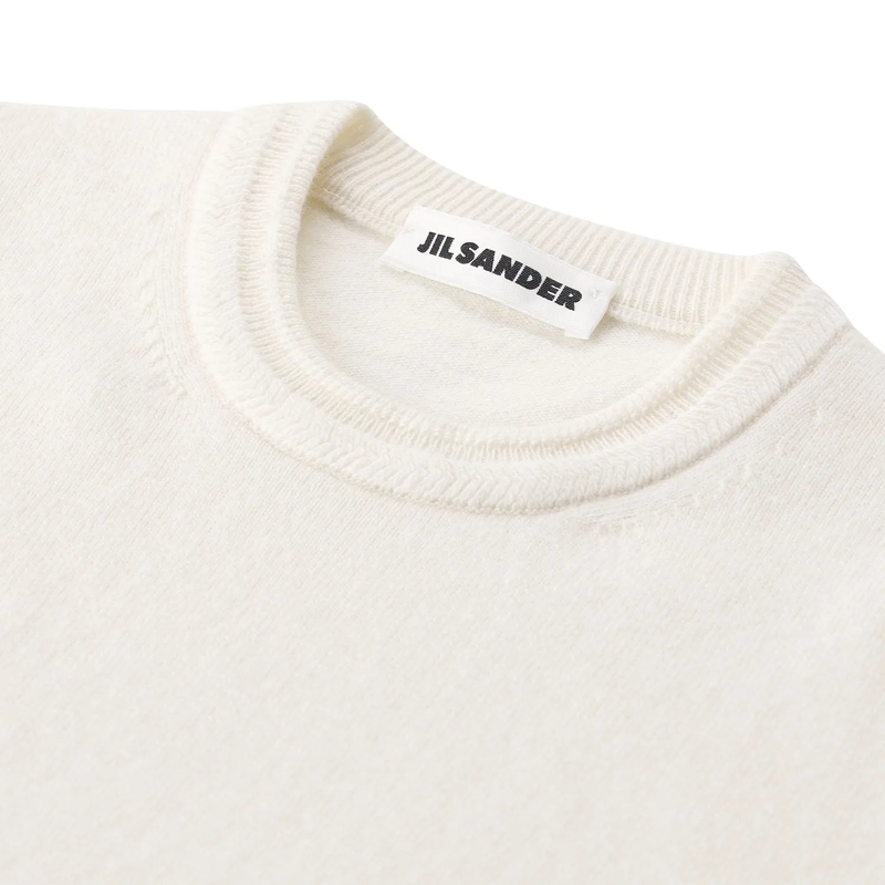 Jil Sander Pullover Kurzarmpullover aus Schurwolle weiß(Image 4)