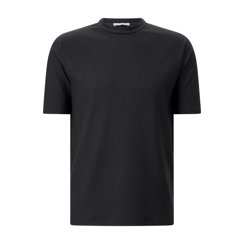 Kiefermann Chemise Geripptes T-Shirt Wardeno Schwarz