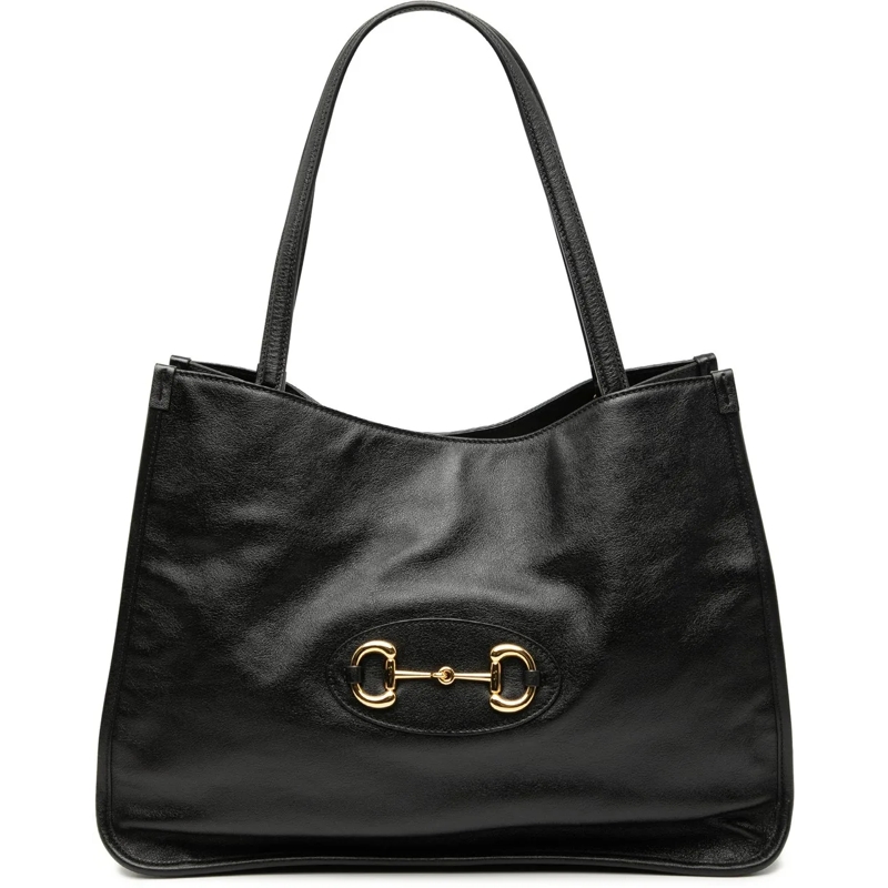 Gucci Shopper Medium Leather Horsebit 1955 Tote schwarz