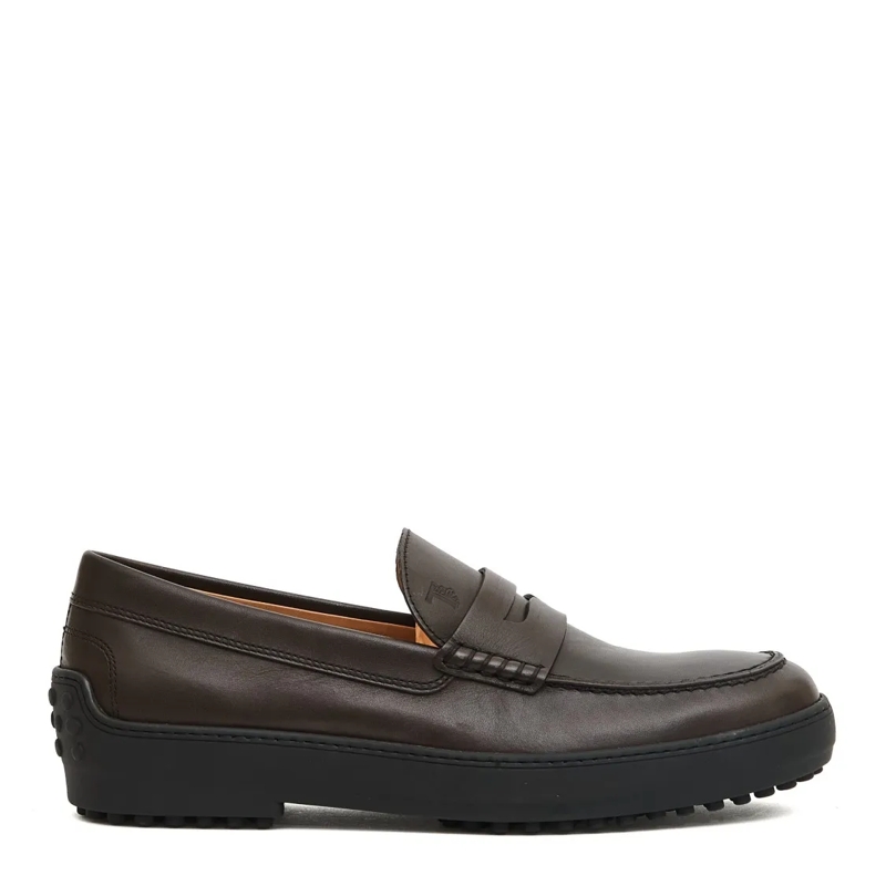 Tod's Mocassin Winter Gommino Moccasin In Brown Black