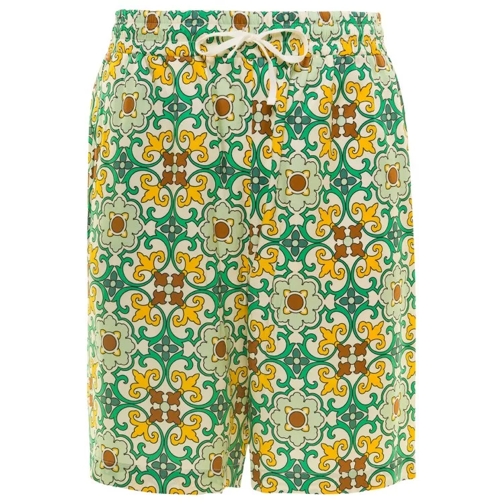 Drôle De Monsieur Multicolor Shorts Faïence With Graphic Print All-O Green 