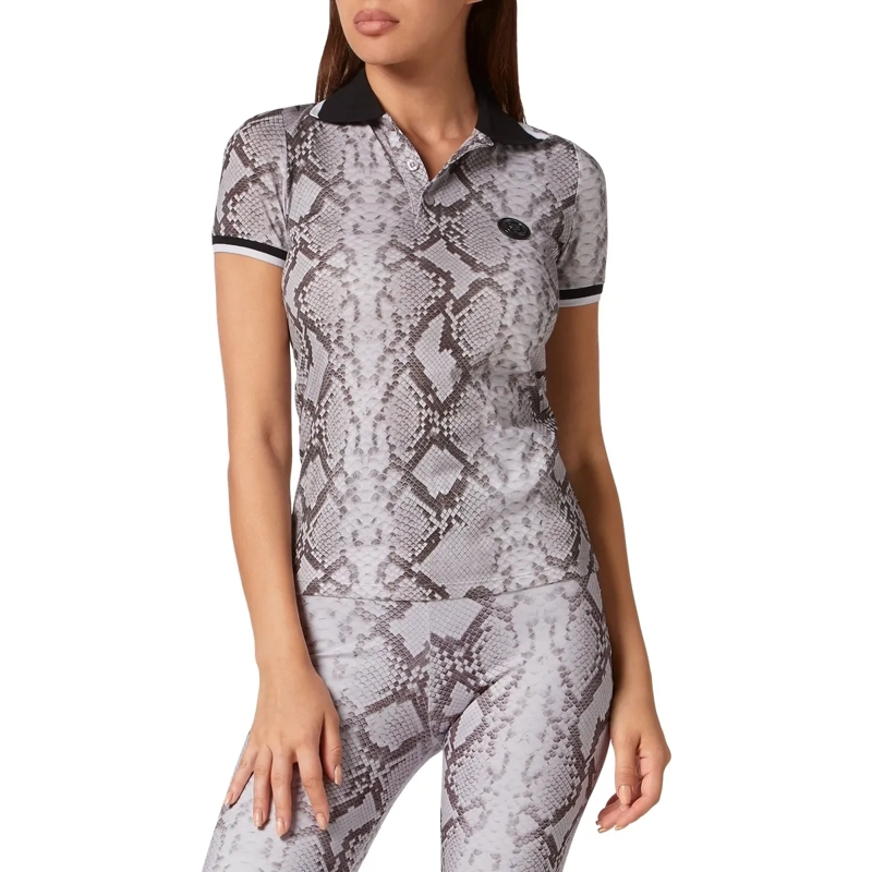 Plein Sport Top Poloshirt Python grau(Image 3)