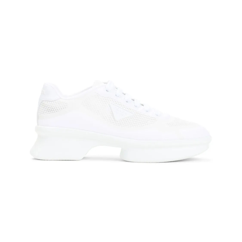 Prada Low-Top-Sneaker Chunky Sole Sneakers With Breathable Mesh Upper White