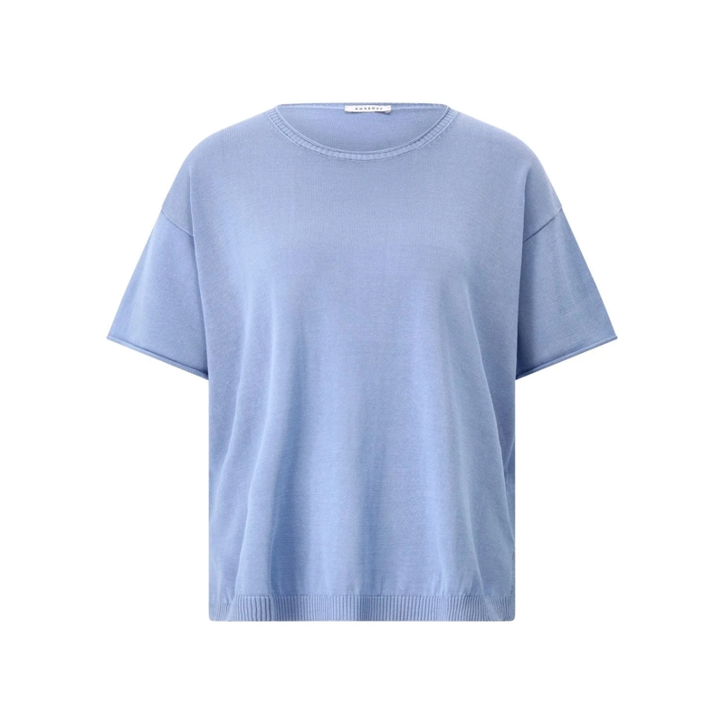 Rosso35 T-shirt Oversized Shirt aus Baumwolle Hellblau