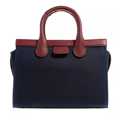 Chloé Chloé x Barbour Edith Medium Waxed Canvas Tote Blue Red Tote