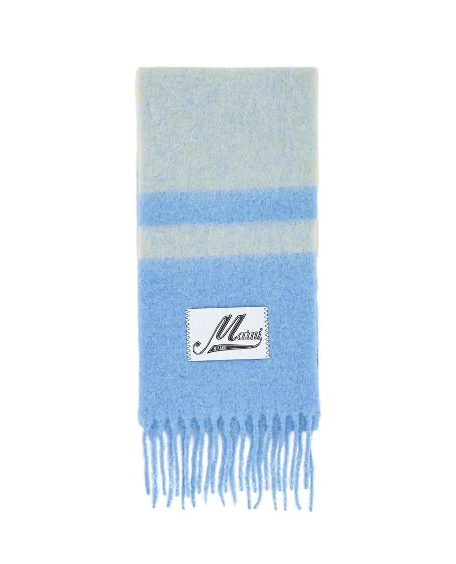 Marni Tücher & Schals - Striped Brushed Alpaca Mohair Scarf - Gr. unisize - in Blau - für Damen