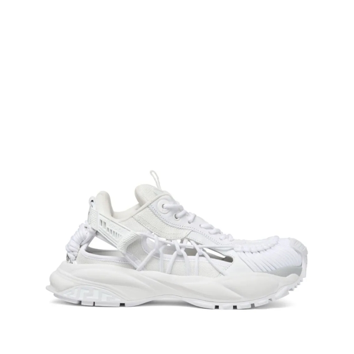 スニーカー Versace Panelled White Sneakers With Cut-Out Detailing Versace Panelled White Sneakers With Cut-Out Detailing White