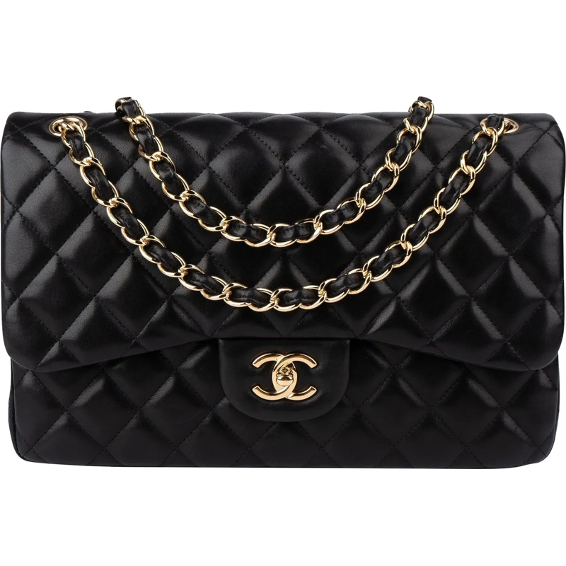 Chanel Tote Chanel Quilted Lambskin Jumbo Double Flap Crossbod schwarz